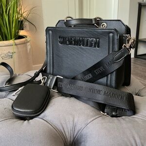 Steve Madden Black Bevelyn Purse